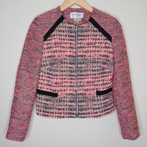 Helene Berman London Gray Black Pink Tweed Jacket XS